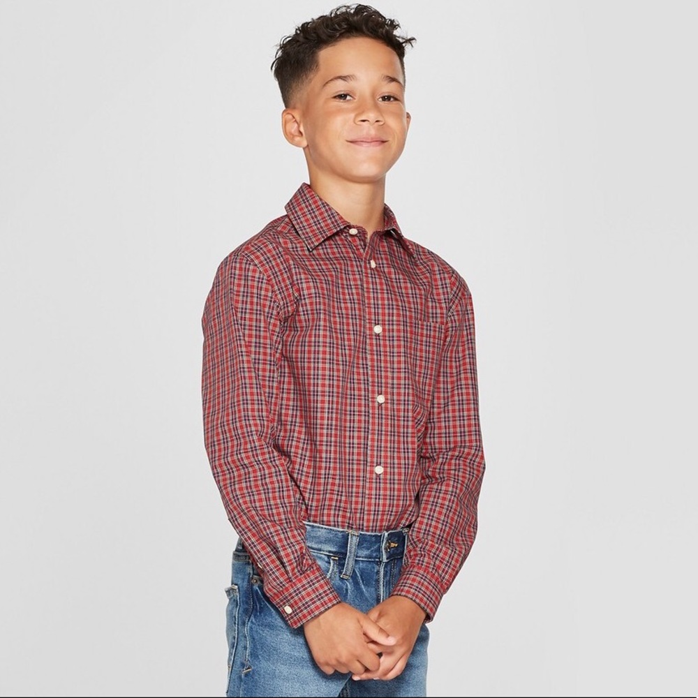 Boys Tartan Long Sleeve Shirt- Cat & Jack